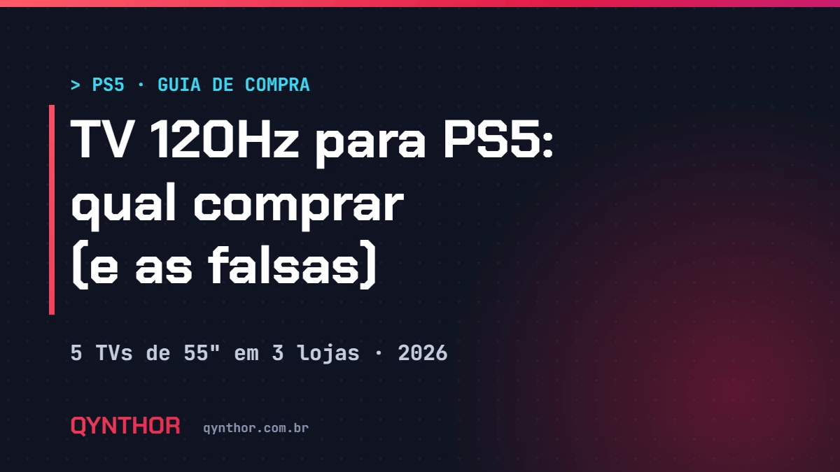Capa QYNTHOR: TV 120Hz para PS5, qual comprar e quais são falsas, com 5 TVs de 55 polegadas comparadas em 3 lojas