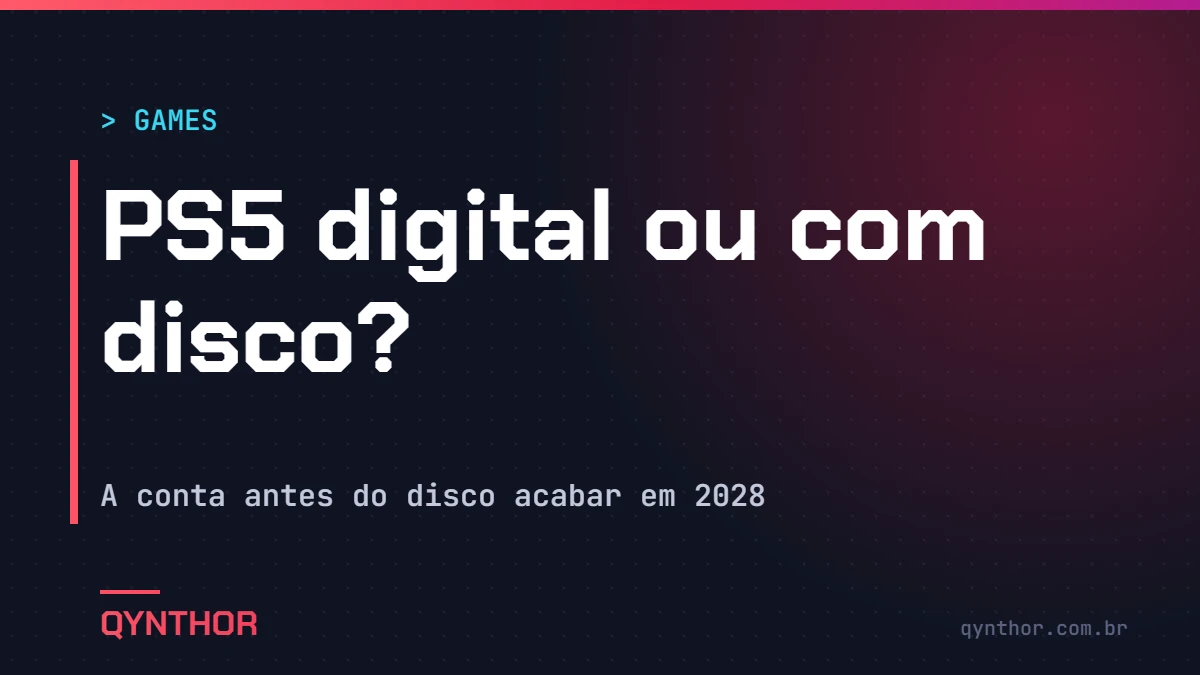 Capa QYNTHOR: PS5 digital ou com disco, a conta antes do fim do disco em 2028